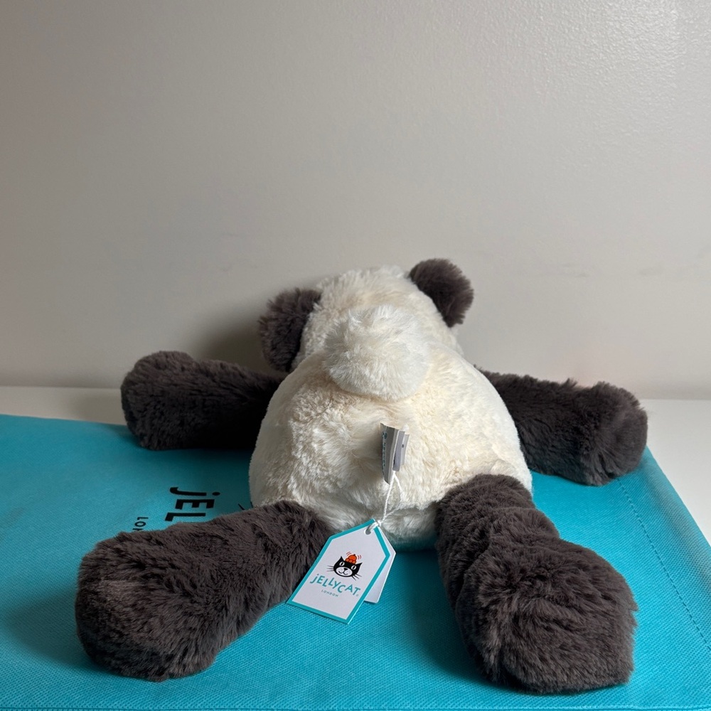 AUTHENTIC NWT Jellycat Smudge Panda Medium W./Dust Bag US Seller - Picture 3 of 7